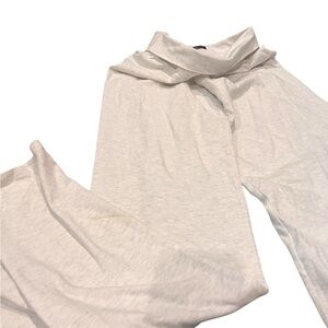 Brandy Melville Light Cream Wide-Leg Lounge Pants